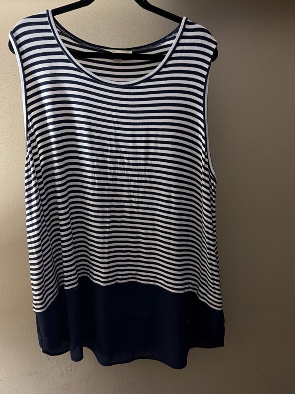 Michael Kors Navy and White Striped Sleeveless Tank